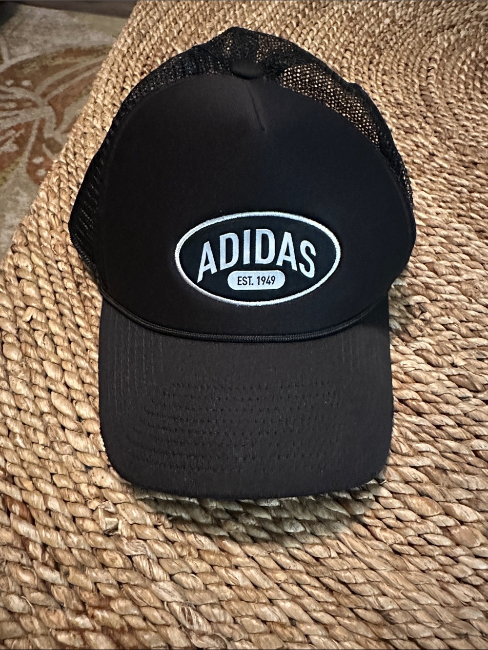 adidas Womens Black Trucker Cap with White Logo OSFA